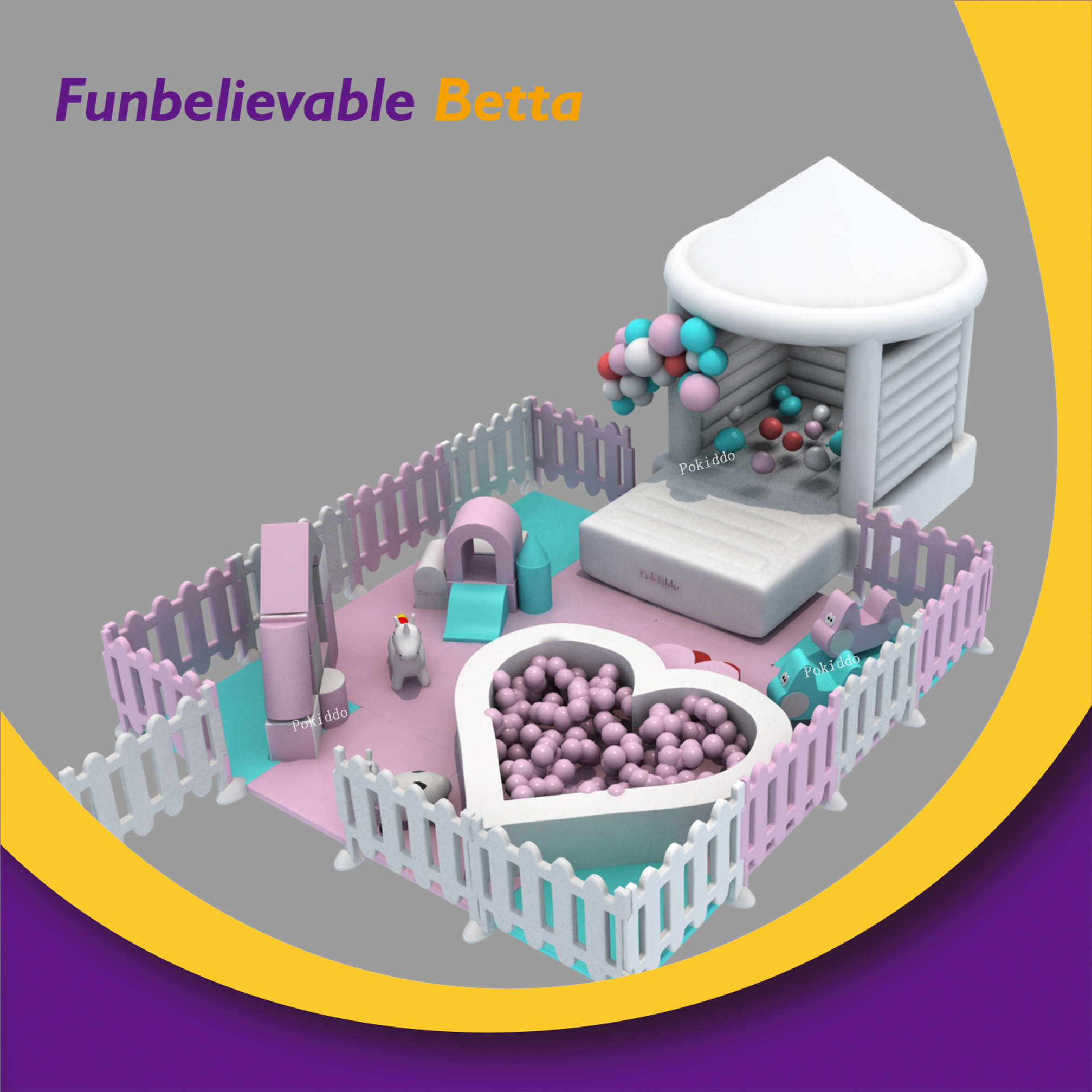Bettaplay soft play equipment customized Soft play package with ball pool for kids - COPY - COPY
