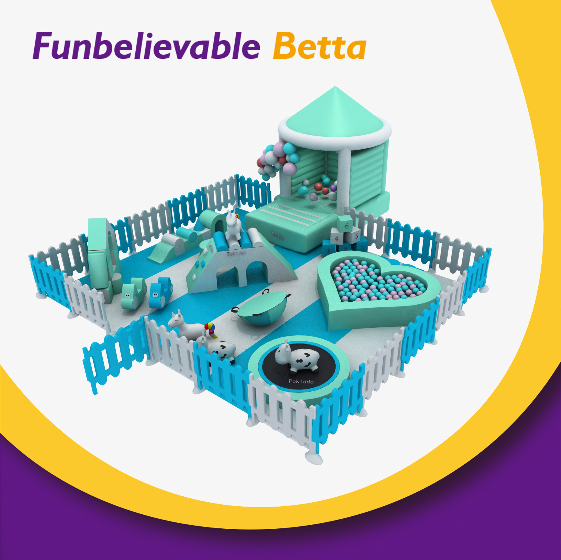 Bettaplay soft play equipment customized Soft play package with ball pool for kids - COPY - COPY