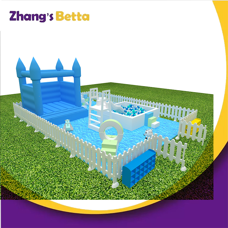 Bettaplay Blue Ocean kids soft play set equipment indoor playground with baby mat and fence