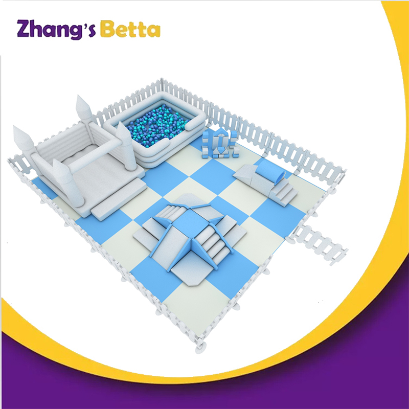 Bettaplay Blue Ocean kids soft play set equipment indoor playground with baby mat and fence