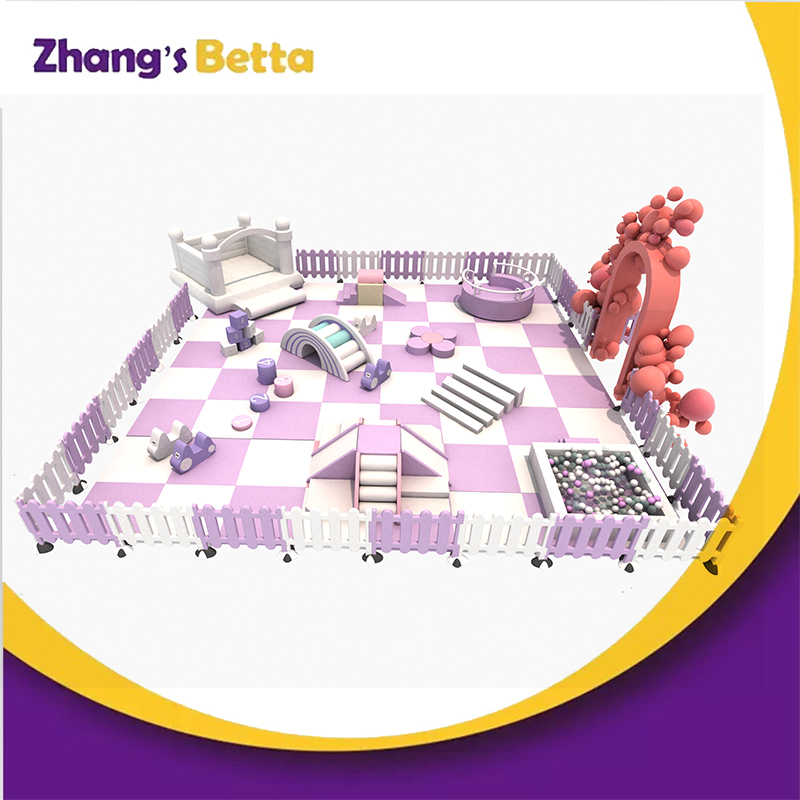 Bettaplay Pink and White commercial soft play equipment set soft play mat