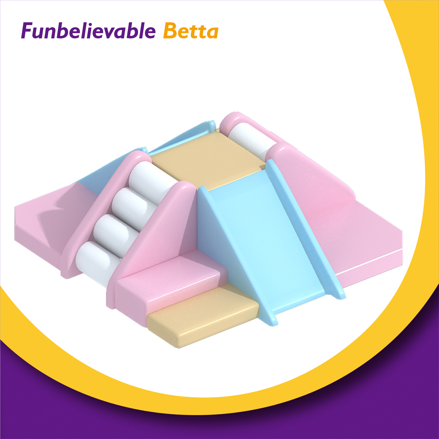 Bettaplay pastel color soft play climbing and slide set factory for soft play party hire