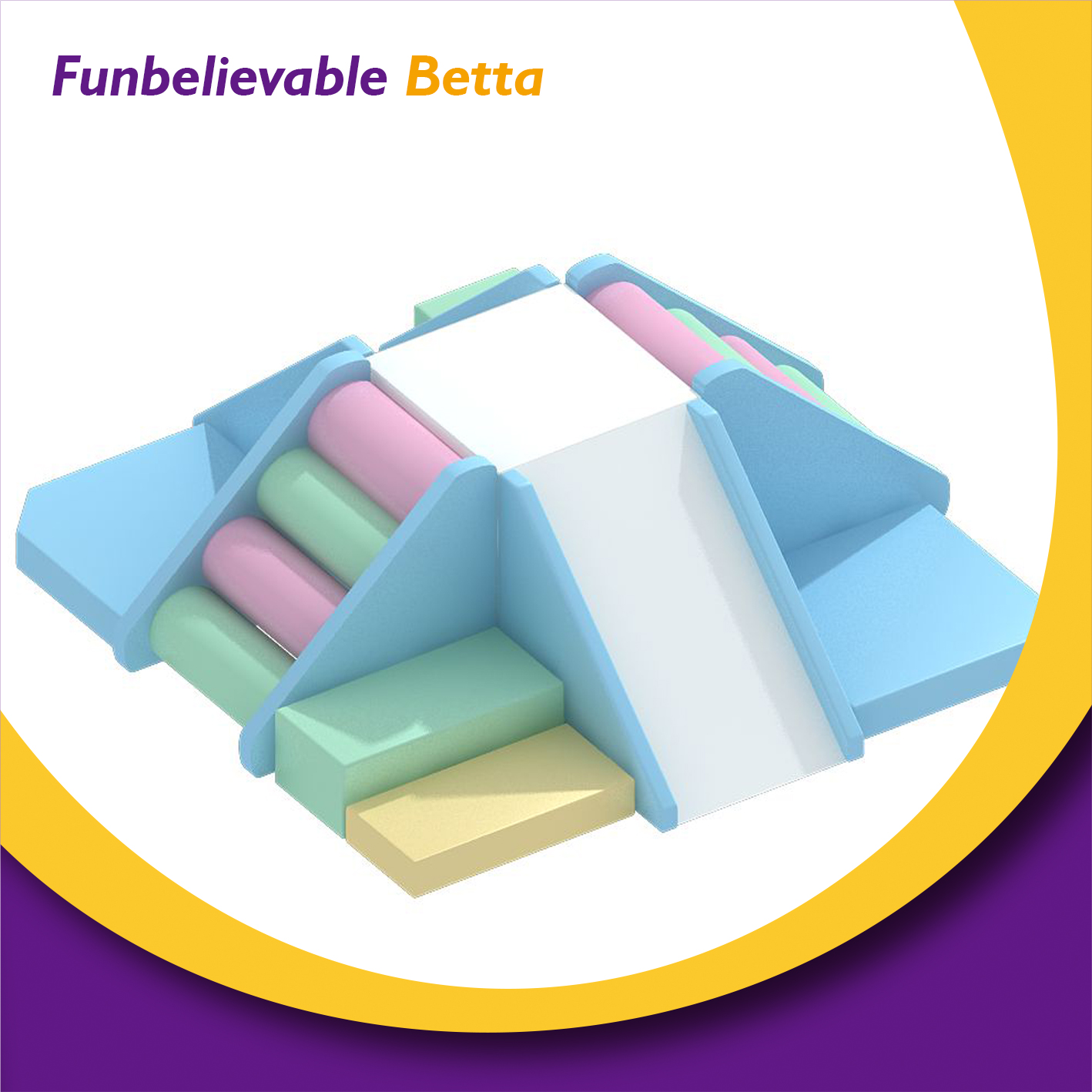 Bettaplay pastel color soft play climbing and slide set factory for soft play party hire