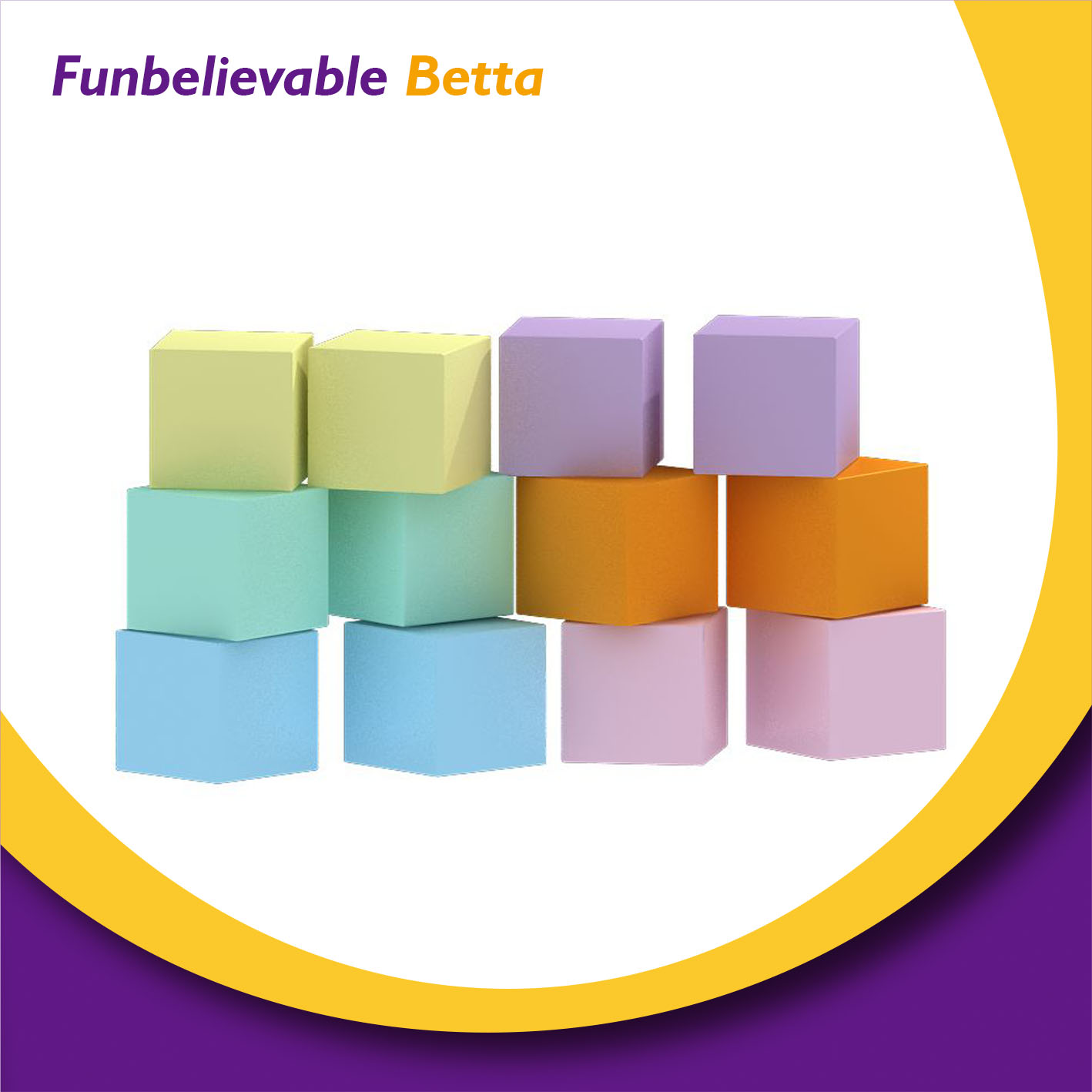 Bettaplay soft play party rental cubic all foam building blocks for kids