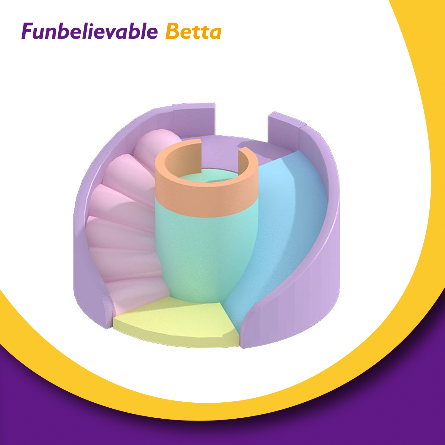 Bettaplay snail slide kids climbing and slide set for soft play party hire