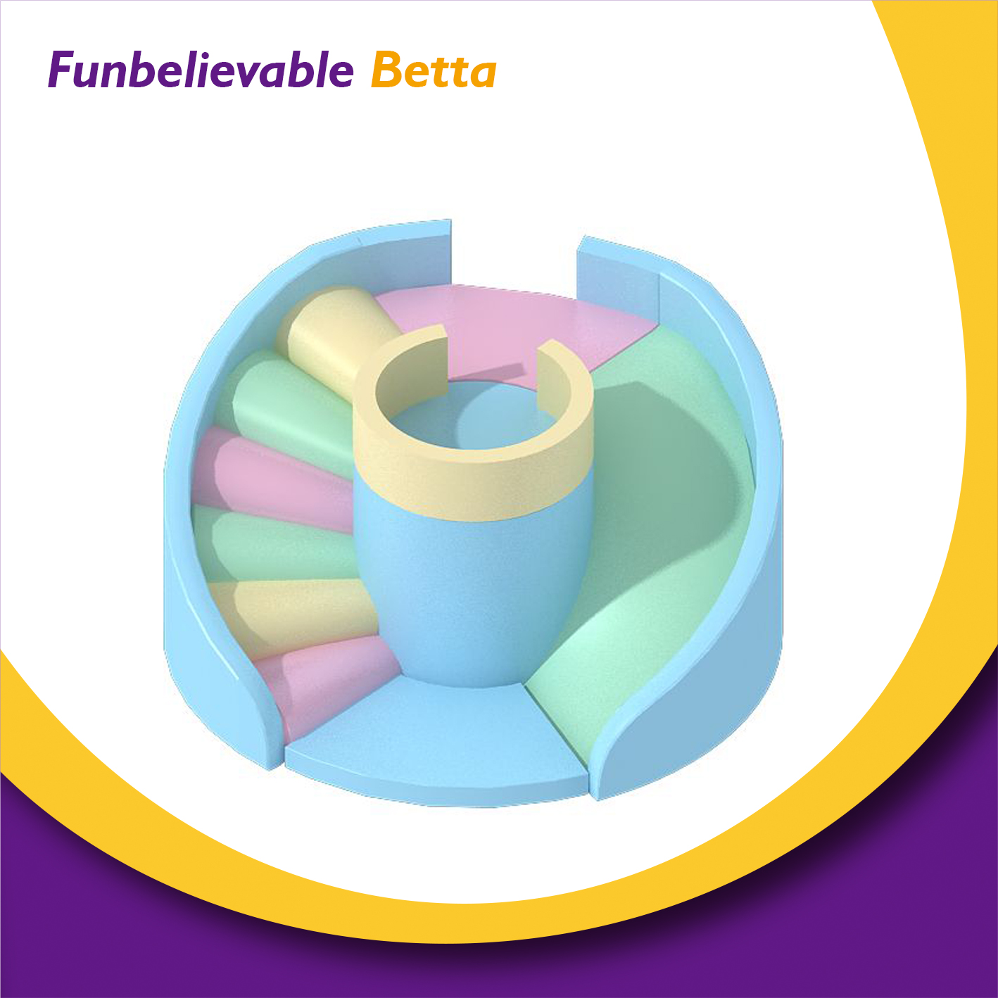 Bettaplay snail slide kids climbing and slide set for soft play party hire