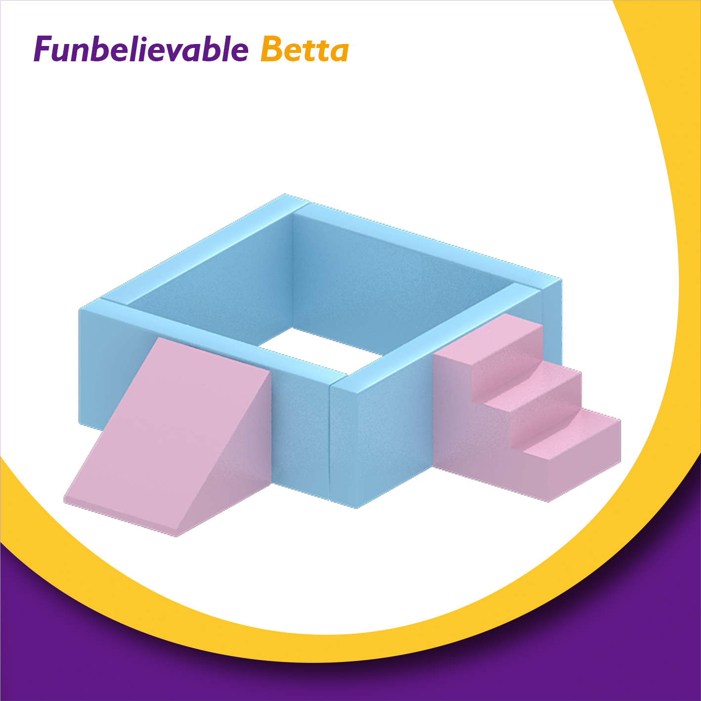 Bettaplay square ball pit soft play ball pit with stairs and slide