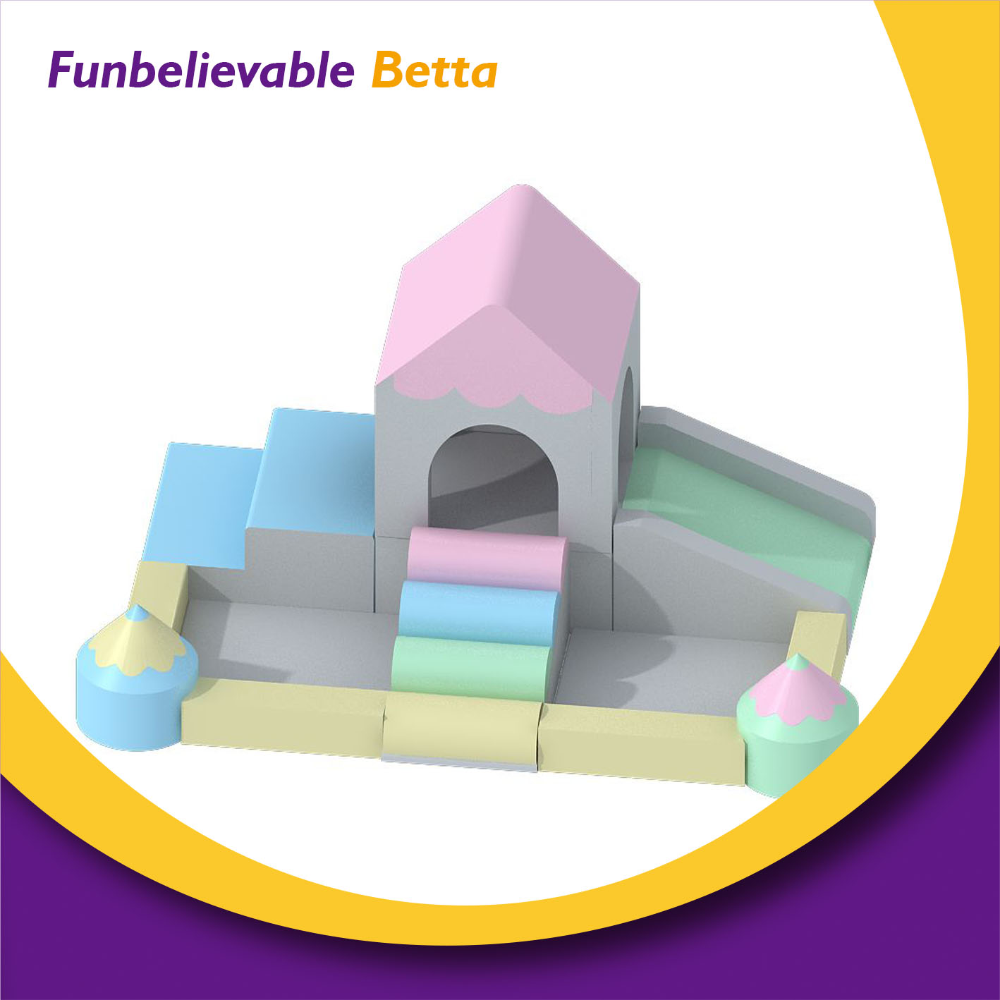 Bettaplay soft play party rental pencil castle soft play climbing and slide set for kids